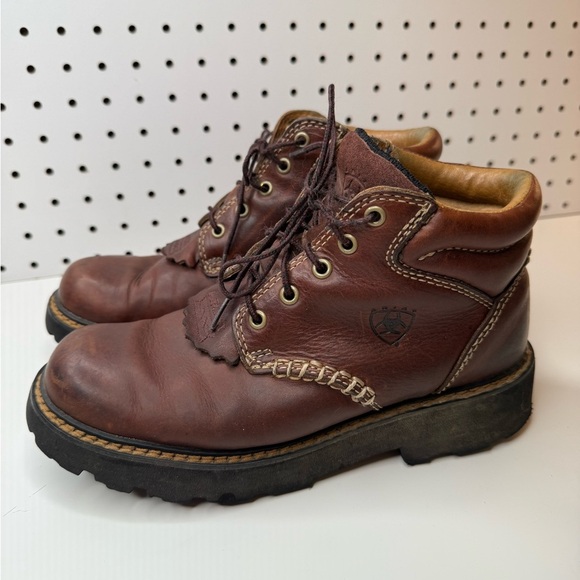 Ariat Canyon Brown Leather Work Boots Women’s 6.5 - Picture 4 of 13